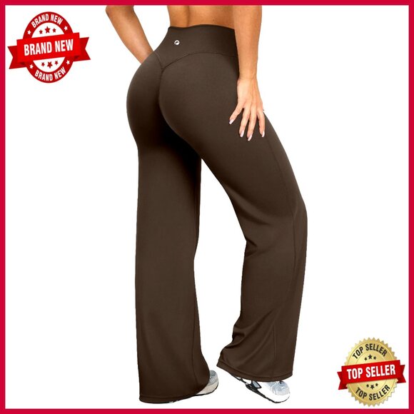 High Waist Straight Leg Yoga Pants Stretch Soft Casual Bottoms